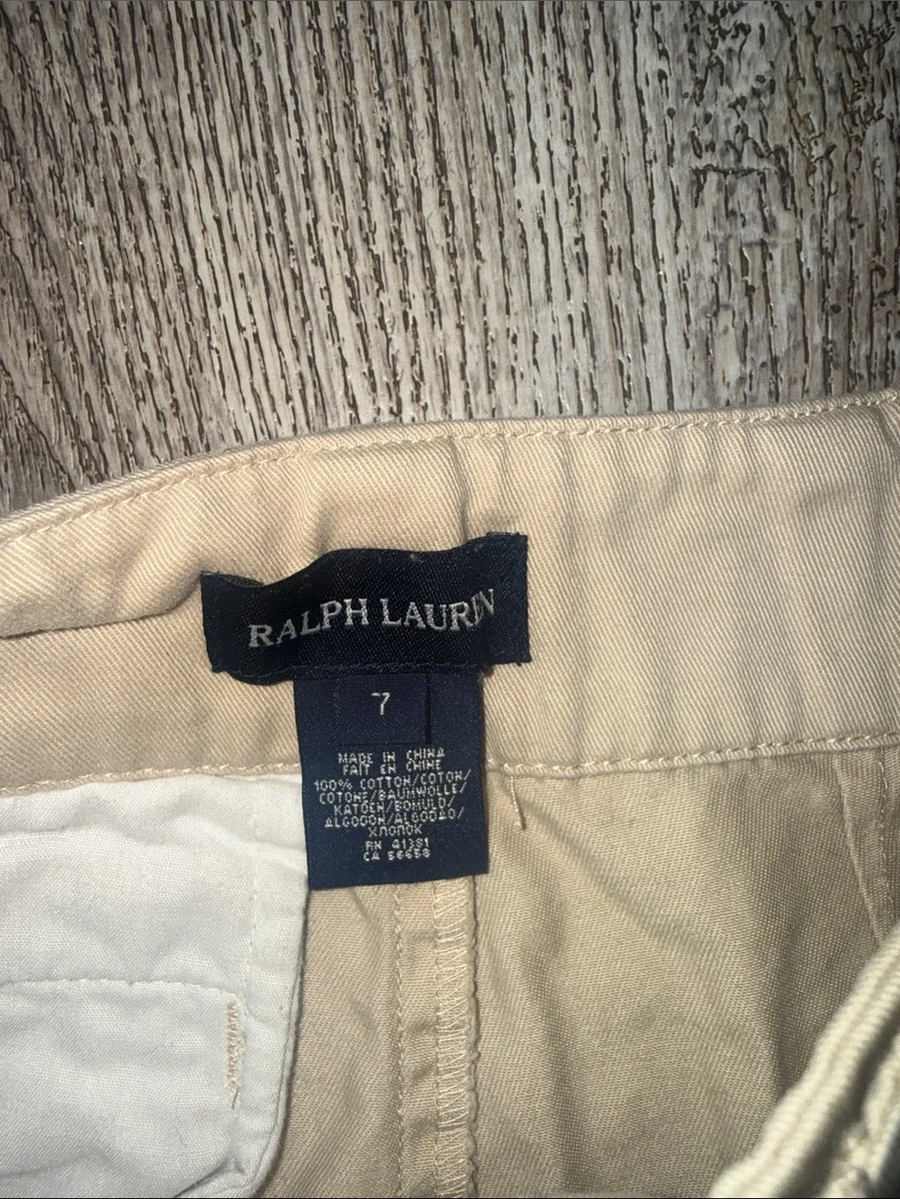 Ralph Lauren Khaki High-Waist Cuffed Women's Shorts